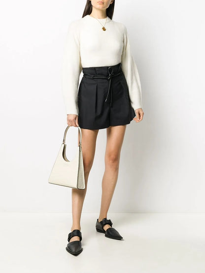Paperbag-Waist Mini Shorts