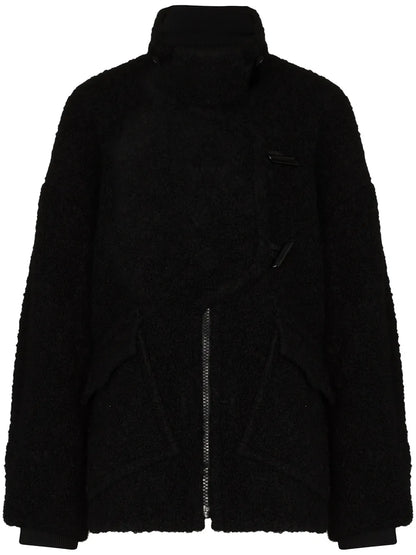 Asymmetric Boucle Buttoned Jacket