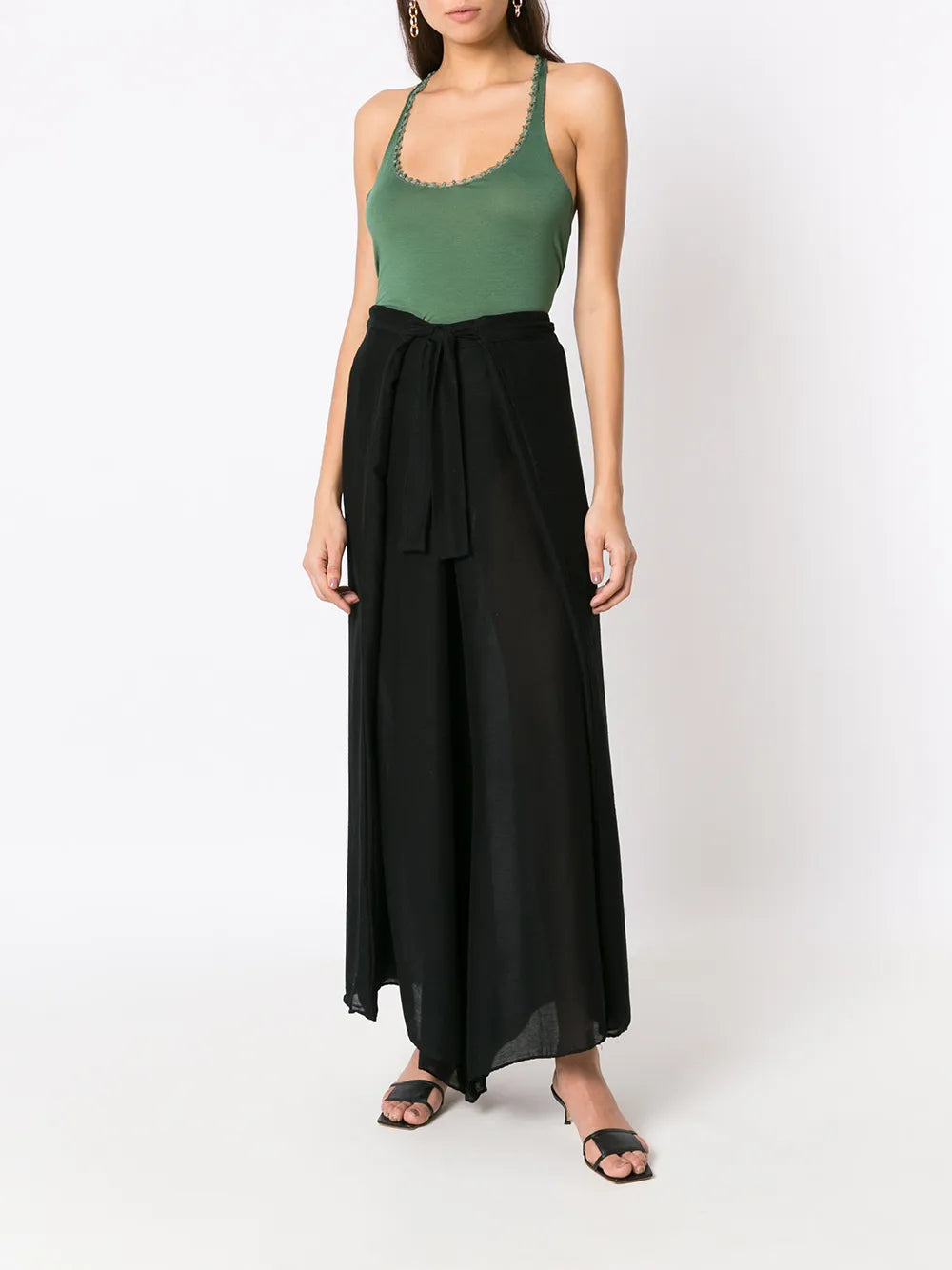 Box-Pleat Palazzo Pants
