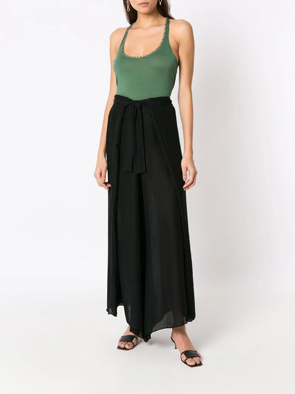 Box-Pleat Palazzo Pants