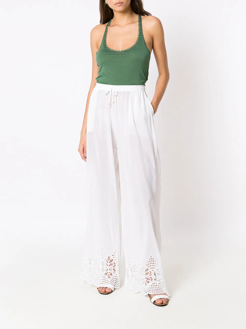 Broderie-Anglaise Palazzo Pants