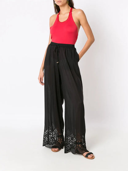 Broderie-Anglaise Palazzo Pants