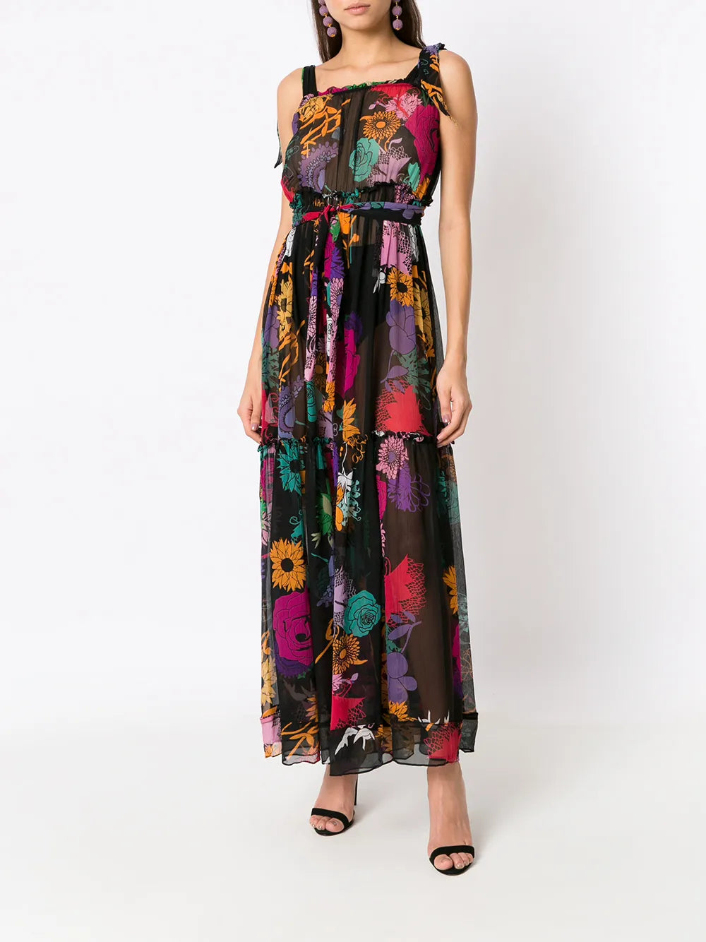 Semi-Sheer Silk Maxi Dress