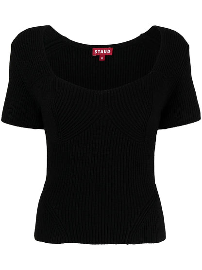 Sweetheart-Neck Ribbed Top