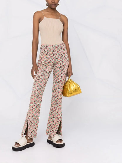 Floral-Print Trousers
