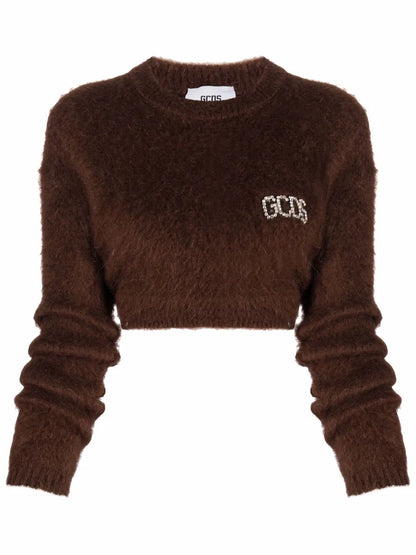 Embellished-Logo Jumper
