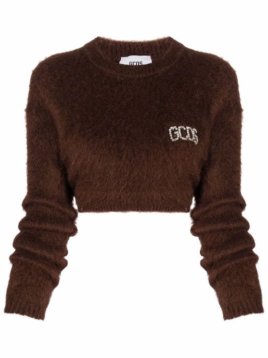 Embellished-Logo Jumper