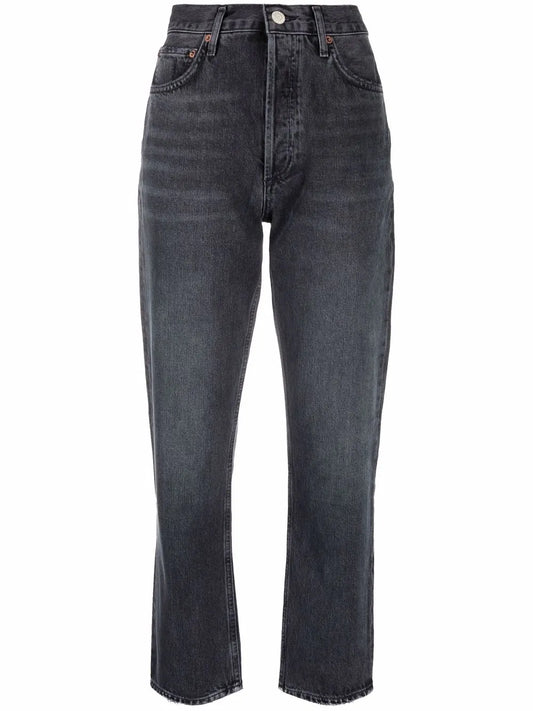 Tapered-Leg Cropped Jeans