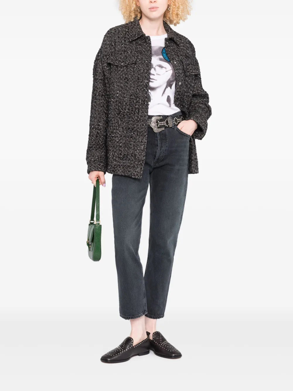 Tapered-Leg Cropped Jeans