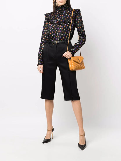 Long-Sleeve Floral-Print Blouse