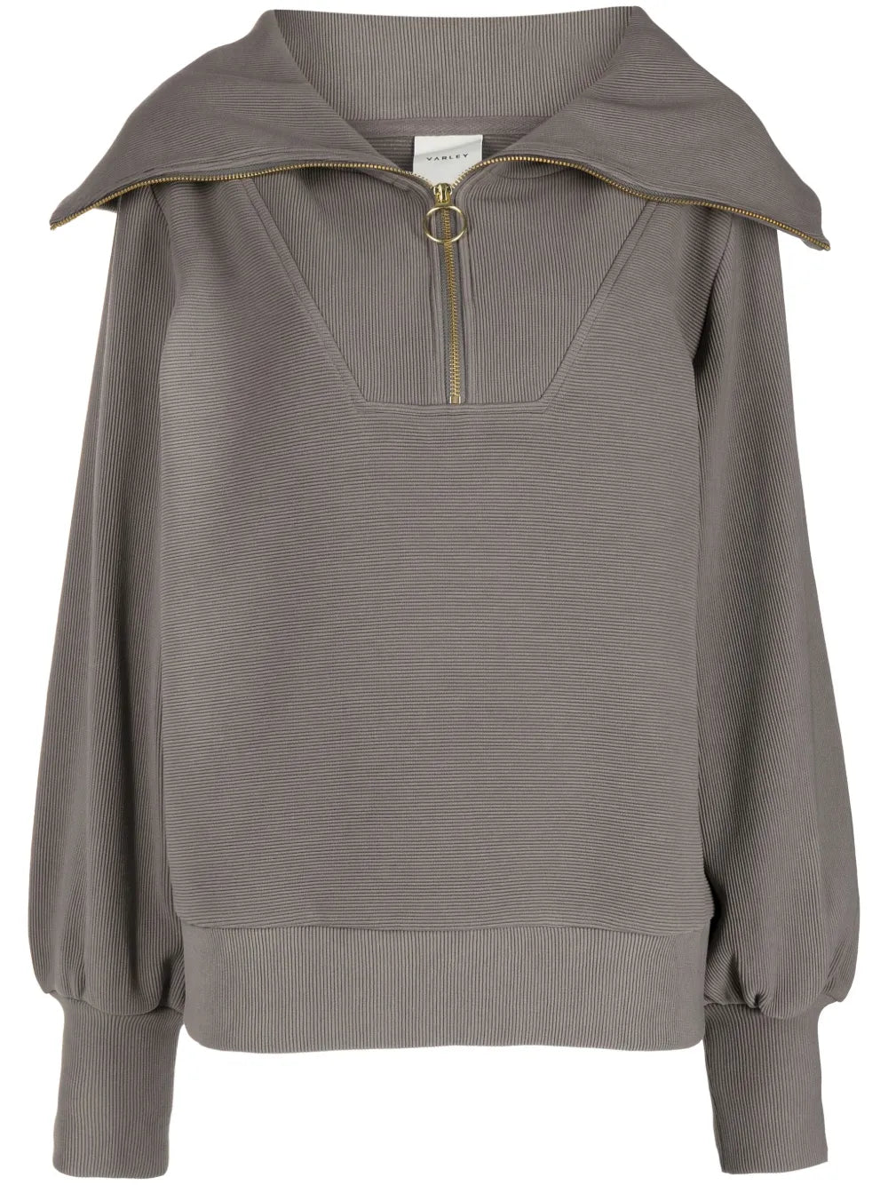 Oversize-Collar Ribbed Jumper
