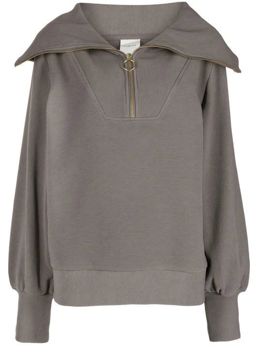 Oversize-Collar Ribbed Jumper