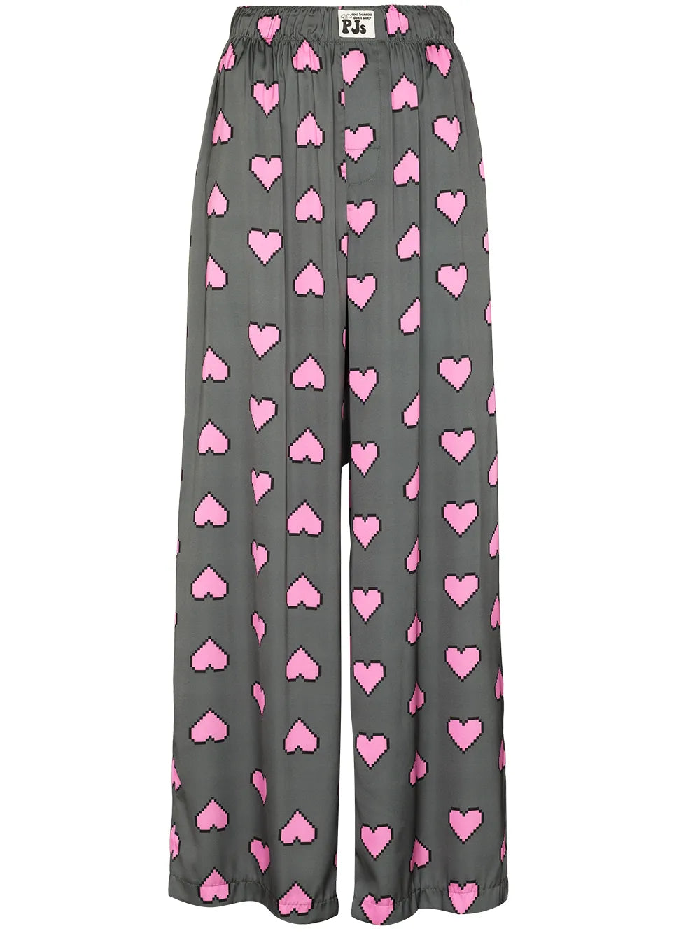 Heart-Print Wide-Leg Trousers