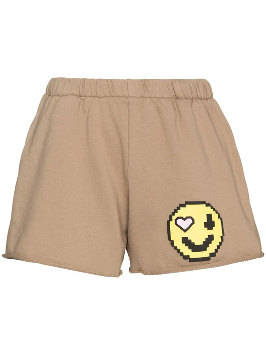 Emoji-Print Track Shorts