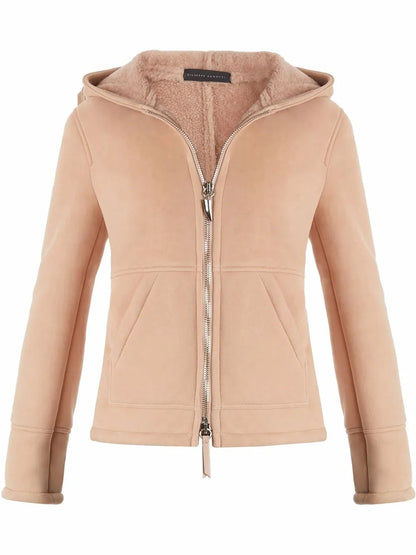 Deanna Sheepskin Hooded Jacket