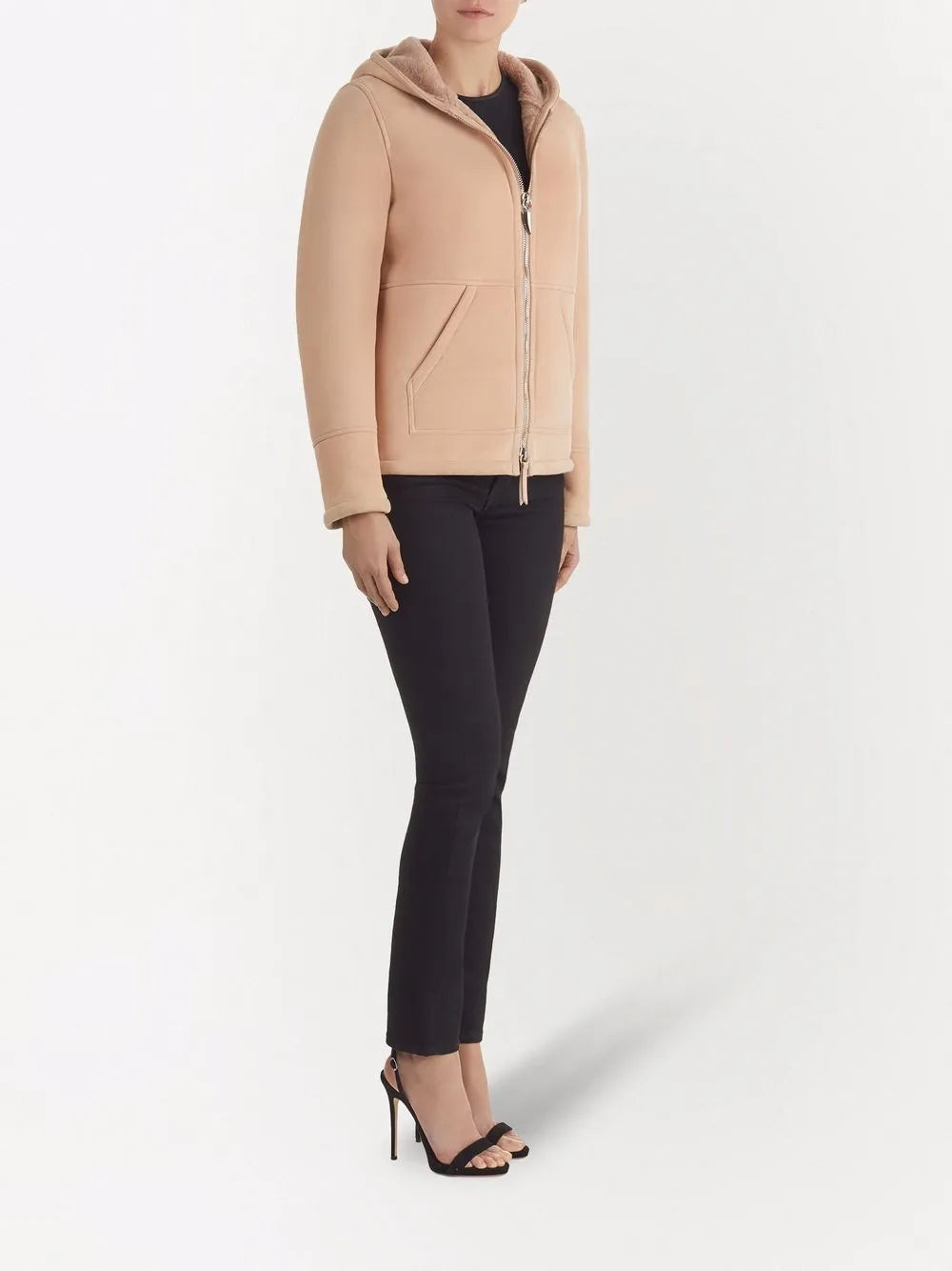 Deanna Sheepskin Hooded Jacket