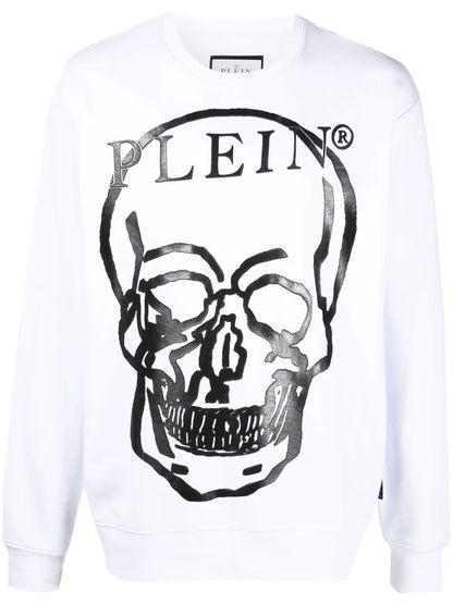 Skull-Print Long-Sleeve Sweatshirt
