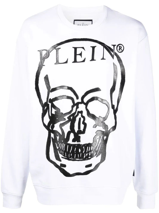 Skull-Print Long-Sleeve Sweatshirt