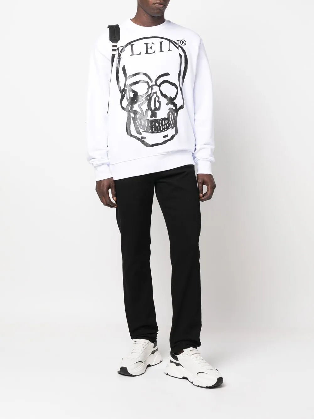 Skull-Print Long-Sleeve Sweatshirt