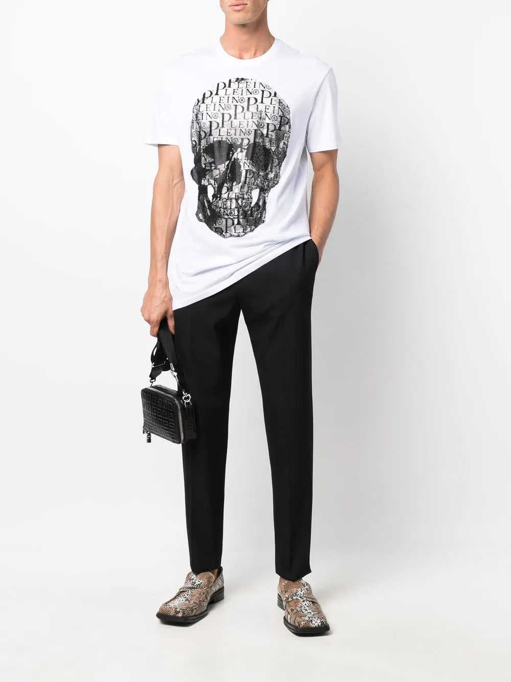 Skull-Print Round Neck T-Shirt