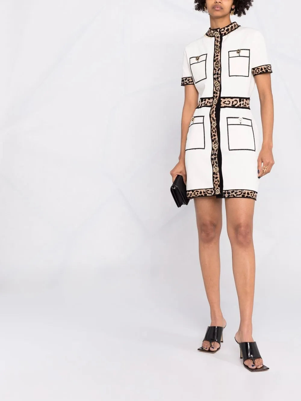 Leopard Trim Dress