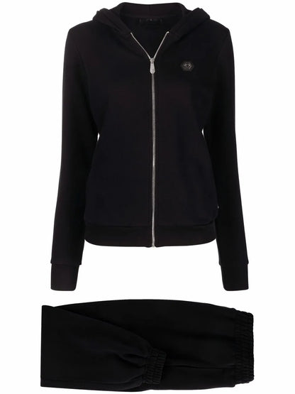 Sequin Embellished Skull Tracksuit Set