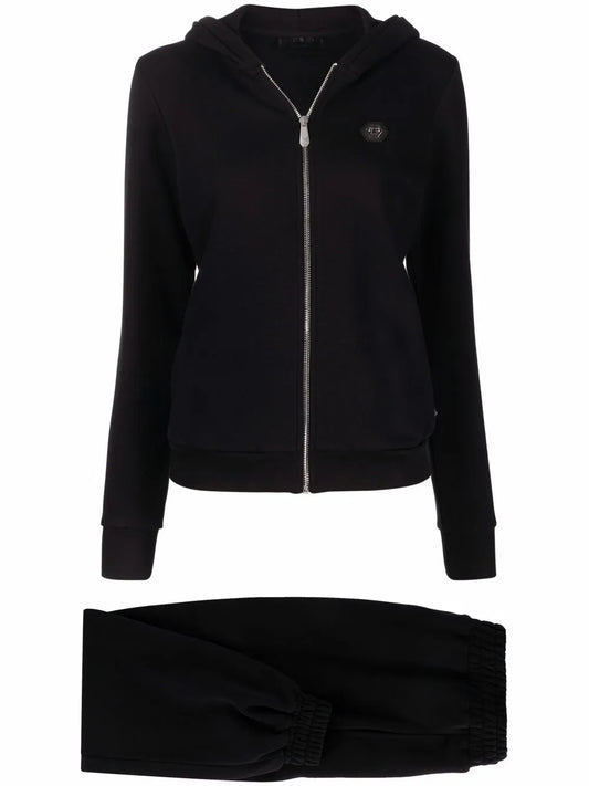 Sequin Embellished Skull Tracksuit Set