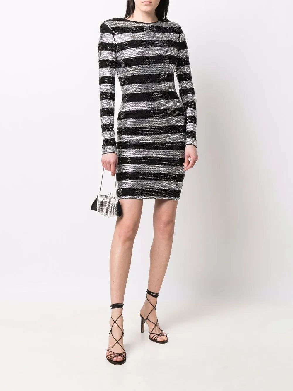 Crystal-Stripes Fitted Mini Dress