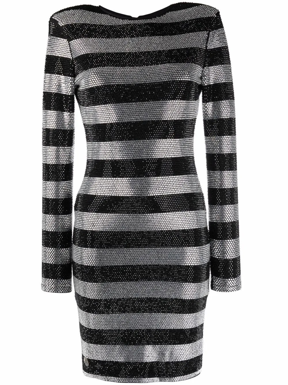Crystal-Stripes Fitted Mini Dress