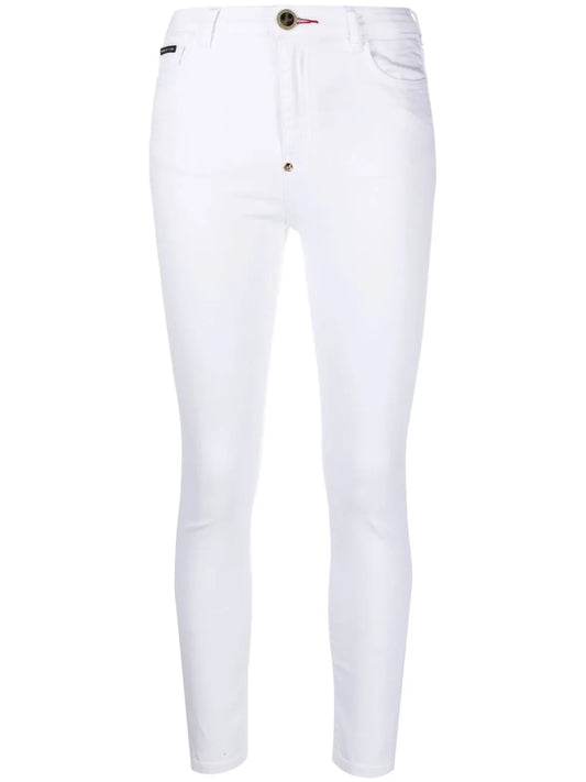 Embroidered Skull Skinny Jeans
