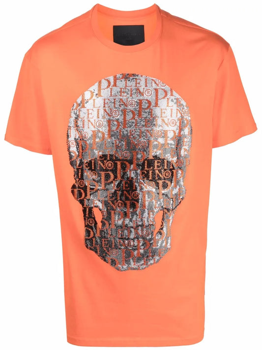 Beaded Logo-Skull T-Shirt