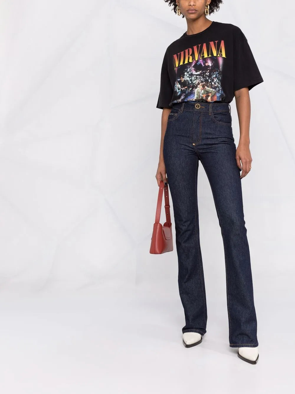 High-Waisted Flared Jeans