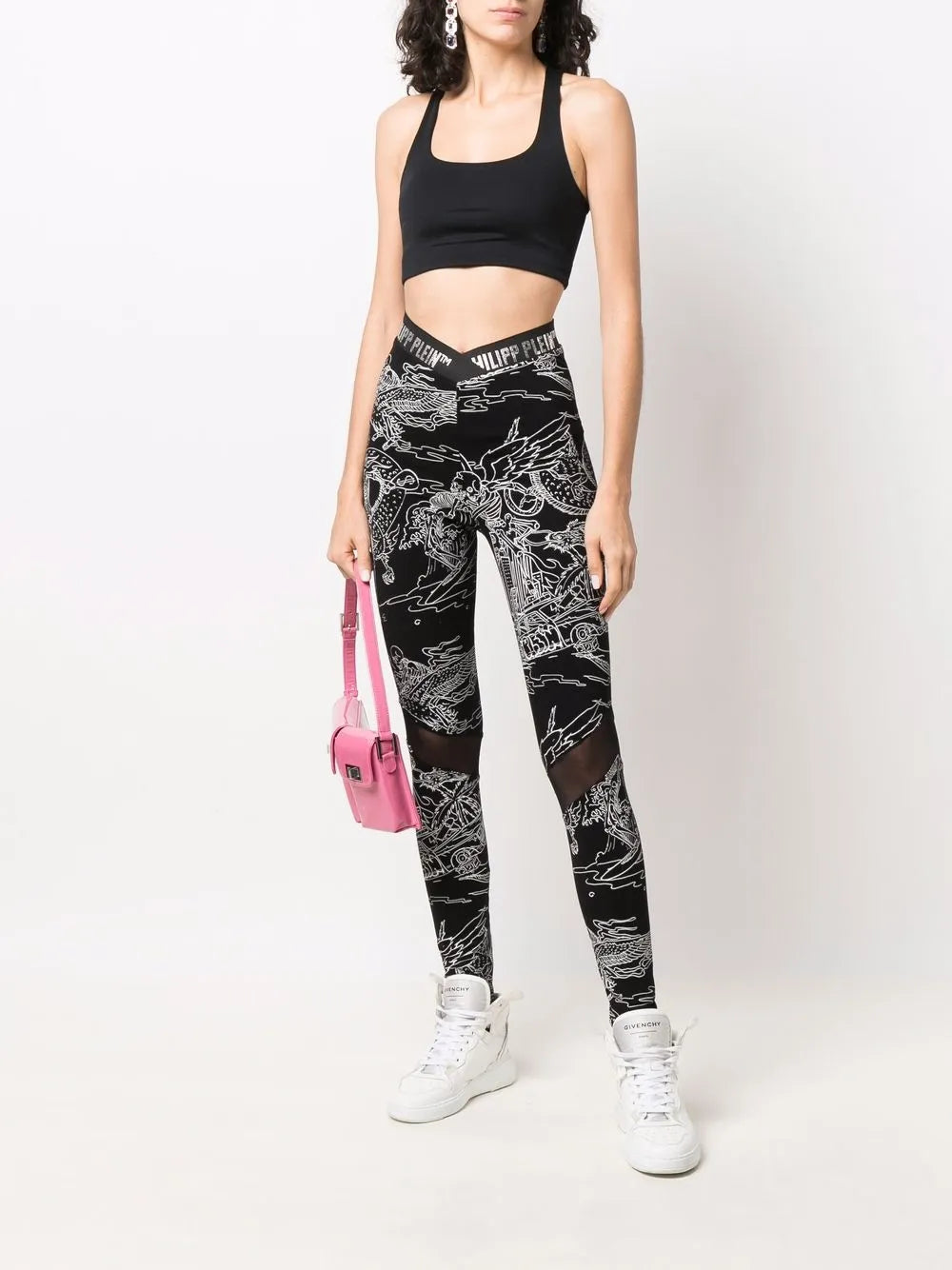 High-Waist Tattoo-Print Leggings
