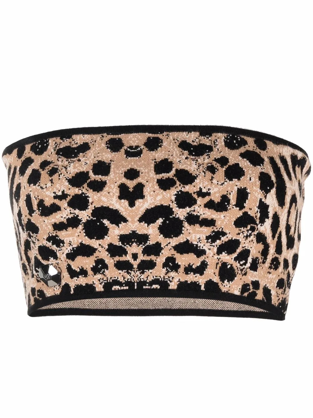 Knitted Leopard-Print Bandeau Top