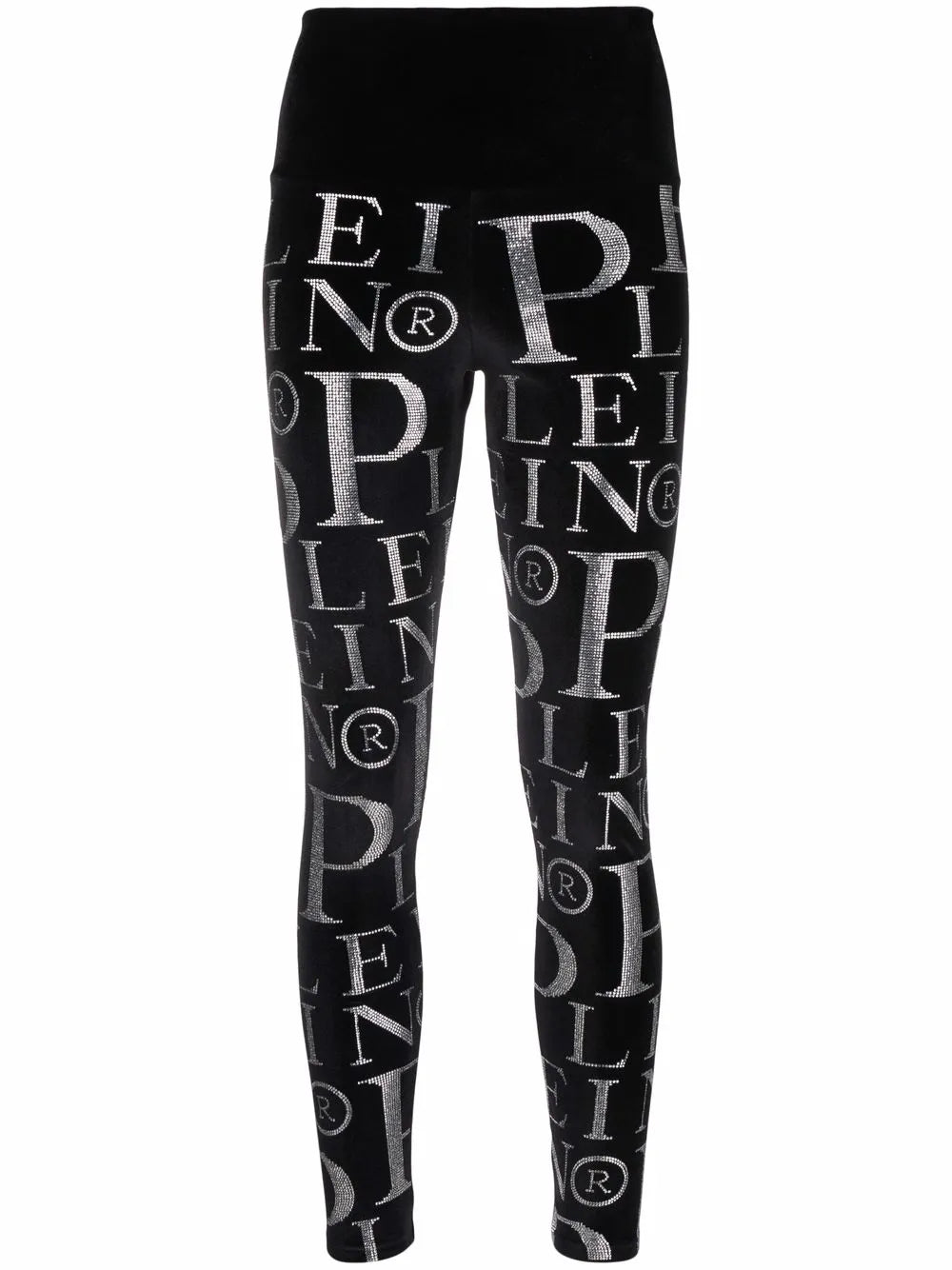 Velvet Logo-Print High-Waisted Leggings