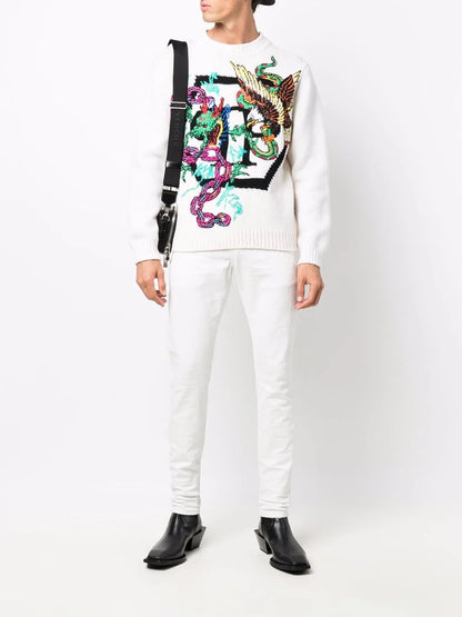 Patterned Intarsia-Knit Jumper