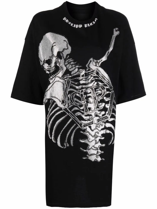 Skeleton Print T-Shirt Dress