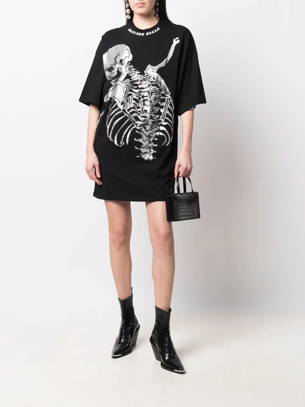 Skeleton Print T-Shirt Dress