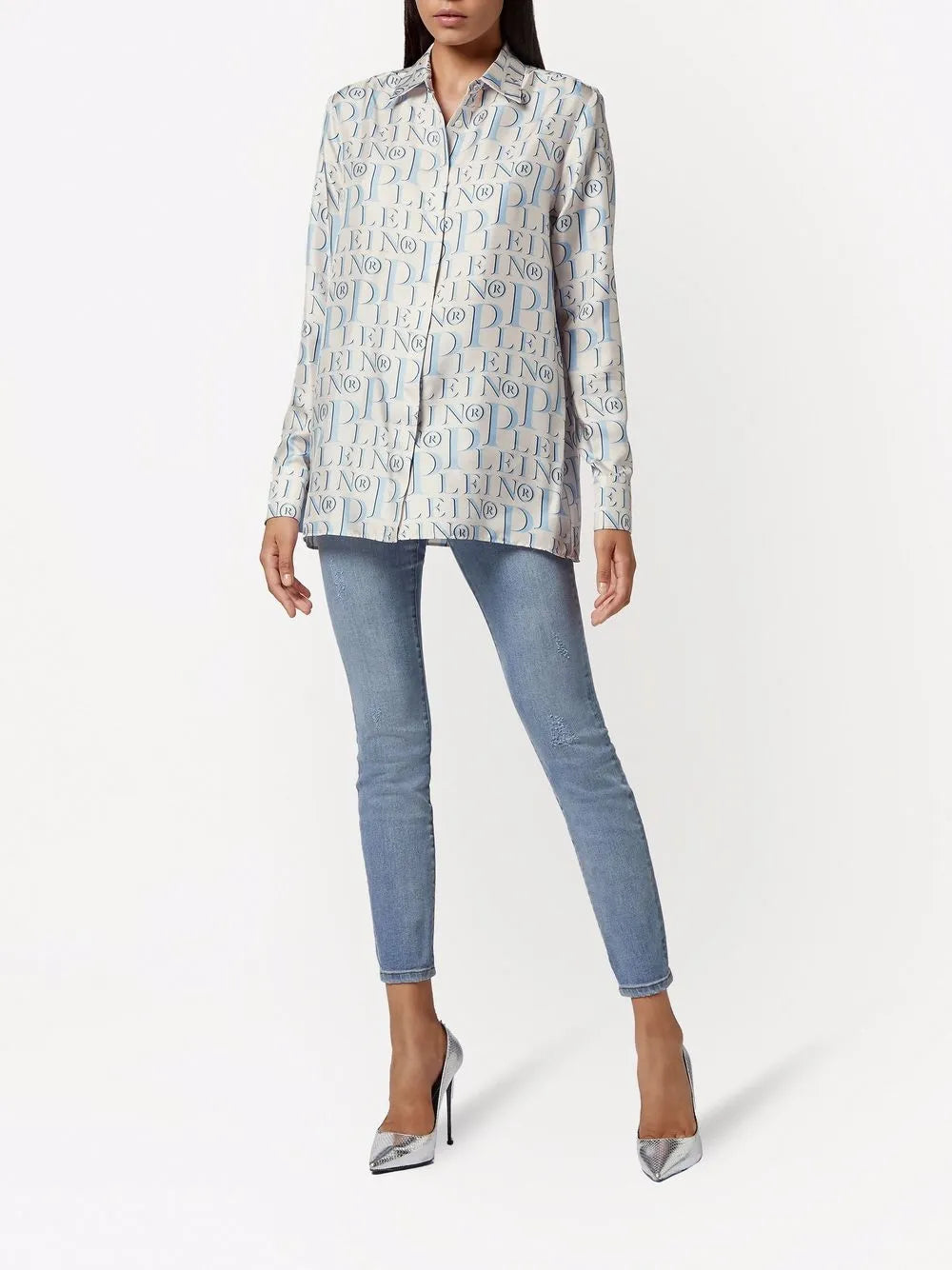 All-Over Logo-Print Tailored Shirt