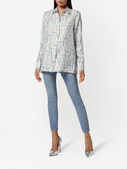 All-Over Logo-Print Tailored Shirt