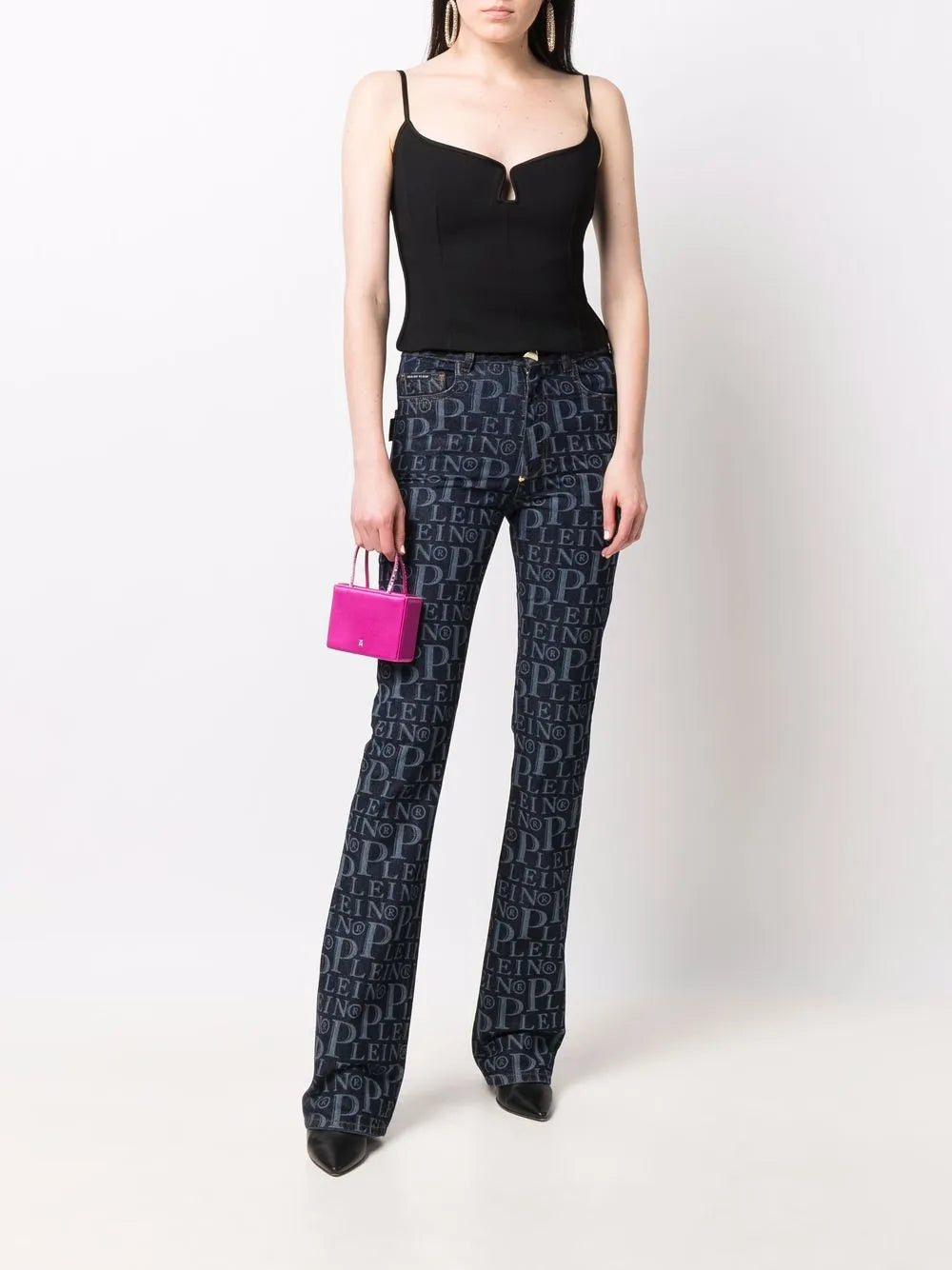 All-Over Logo Flared Jeans