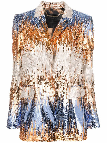 Sequin Single-Breasted Blazer