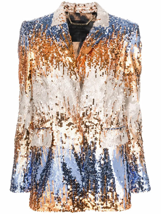 Sequin Single-Breasted Blazer