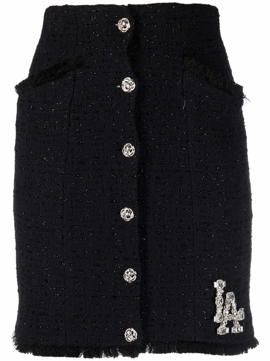 Crystal Skull Tweed Short Skirt