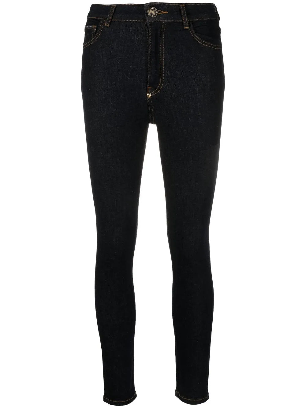 Skull Embroidered Logo Skinny Jeans