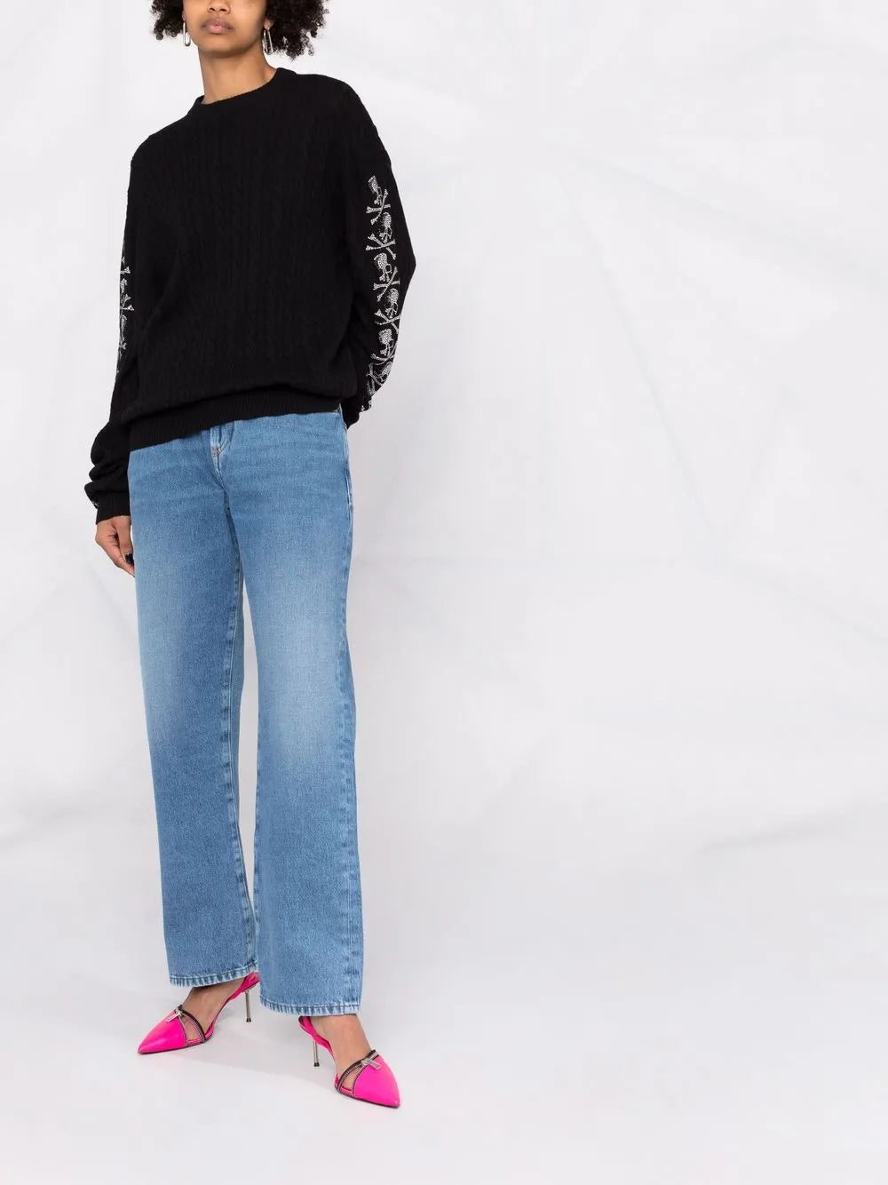 Sequin Skull Pullover Jumper