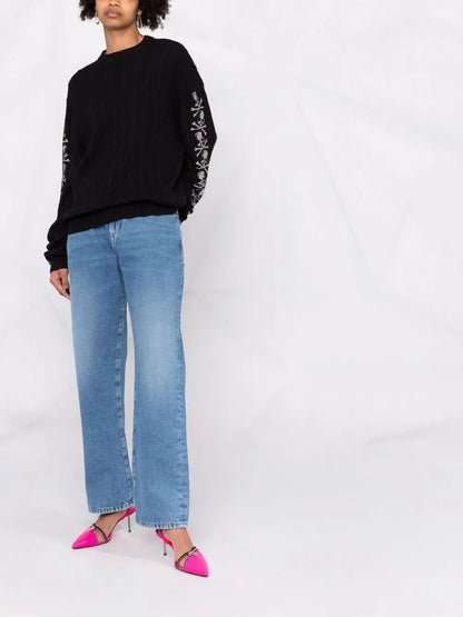 Sequin Skull Pullover Jumper