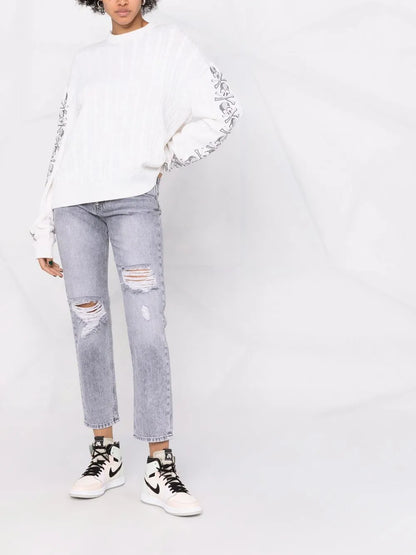 Sequin Skull Pullover Jumper