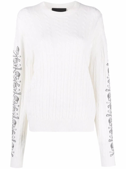 Sequin Skull Pullover Jumper