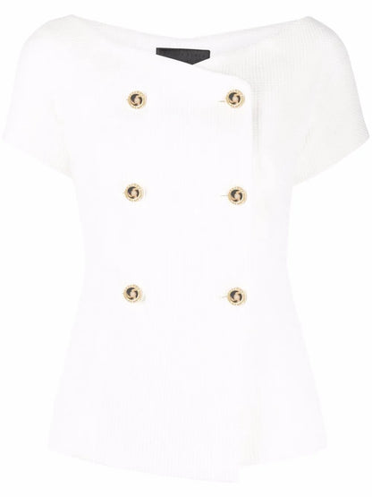 Double-Breasted Short-Sleeve Blazer